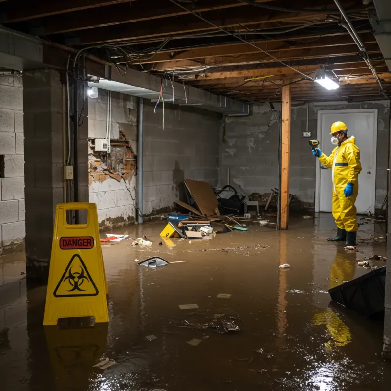 Flooded Basement Electrical Hazard in Maiden, NC Property